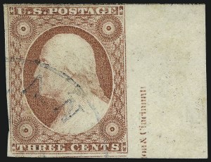 Sale 1017, Lot 288, 3c 1851-56, Dull Red, Imprint Copies (Scott 11-11A)