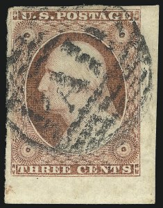Sale 1017, Lot 305, 3c 1851-56, Dull Red, Corner Margin Copies (Scott 11-11A)