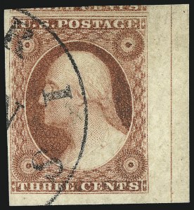 Sale 1017, Lot 306, 3c 1851-56, Dull Red, Corner Margin Copies (Scott 11-11A)