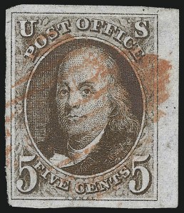Sale 1017, Lot 31, 5c 1847 Issue, Sheet Margin Copies (Scott 1)