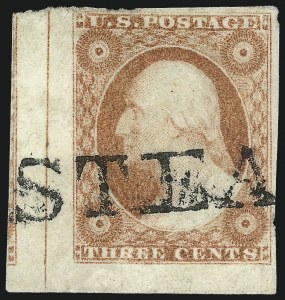 Sale 1017, Lot 310, 3c 1851-56, Dull Red, Corner Margin Copies (Scott 11-11A)