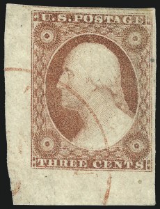 Sale 1017, Lot 317, 3c 1851-56, Dull Red, Corner Margin Copies (Scott 11-11A)