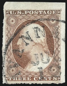 Sale 1017, Lot 330, 3c 1851-56, Dull Red, Corner Margin Copies (Scott 11-11A)
