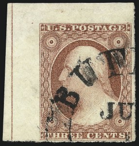 Sale 1017, Lot 332, 3c 1851-56, Dull Red, Corner Margin Copies (Scott 11-11A)