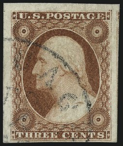 Sale 1017, Lot 337, 3c 1851-56, Dull Red, Corner Margin Copies, Cont. (Scott 11-11A)