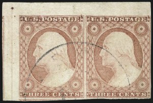 Sale 1017, Lot 353, 3c 1851-56, Dull Red, Corner Margin Copies, Cont. (Scott 11-11A)