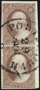 Sale 1017, Lot 357, 3c 1851-56, Dull Red, Corner Margin Copies, Cont. (Scott 11-11A)