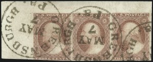 Sale 1017, Lot 360, 3c 1851-56, Dull Red, Corner Margin Copies, Cont. (Scott 11-11A)