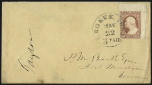 Sale 1017, Lot 362, 3c 1851-56, Dull Red, Corner Margin Copies, Cont. (Scott 11-11A)