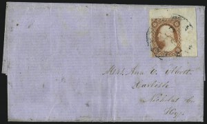 Sale 1017, Lot 367, 3c 1851-56, Dull Red, Corner Margin Copies, Cont. (Scott 11-11A)