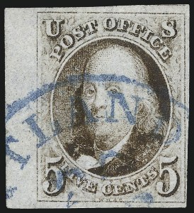 Sale 1017, Lot 38, 5c 1847 Issue, Sheet Margin Copies (Scott 1)