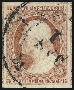 Sale 1017, Lot 404, 3c 1851-56, Dull Red, Sheet-Margin Copies (Scott 11-11A)