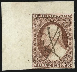 Sale 1017, Lot 407, 3c 1851-56, Dull Red, Sheet-Margin Copies (Scott 11-11A)