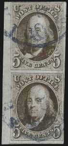 Sale 1017, Lot 41, 5c 1847 Issue, Sheet Margin Copies (Scott 1)