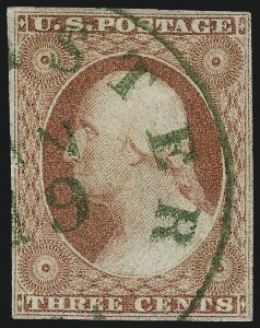 Sale 1017, Lot 415, 3c 1851-56, Dull Red, Shades, Varieties and Cancels (Scott 11-11A)