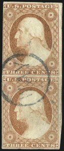 Sale 1017, Lot 416, 3c 1851-56, Dull Red, Shades, Varieties and Cancels (Scott 11-11A)
