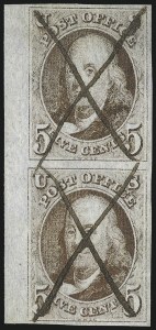 Sale 1017, Lot 43, 5c 1847 Issue, Sheet Margin Copies (Scott 1)