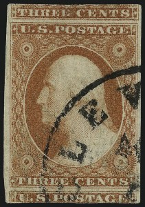 Sale 1017, Lot 461, 3c 1851-56, Claret (Scott 11-11A)