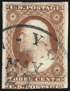 Sale 1017, Lot 462, 3c 1851-56, Claret (Scott 11-11A)