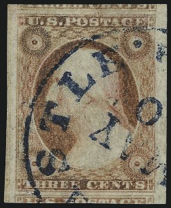 Sale 1017, Lot 466, 3c 1851-56, Claret (Scott 11-11A)