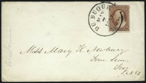 Sale 1017, Lot 481, 3c 1851-56, Claret, Plate Cracks (Scott 11A var)