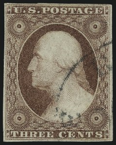 Sale 1017, Lot 486, 3c 1851-56, Pink and Plum (Scott 11A var)