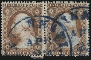 Sale 1017, Lot 504, 3c 1857-60 (Scott 25-26A)