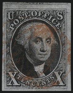Sale 1017, Lot 60, 10c 1847 Issue (Scott 2)