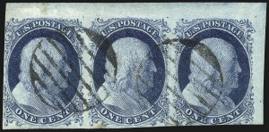 Sale 1017, Lot 82, 1c 1851-56 Issue (Scott 7-9)