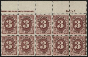 Sale 1017, Lot 924, Postage Due (Scott J2-J63)