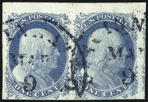 Sale 1017, Lot 99, 1c 1851-56 Issue (Scott 7-9)