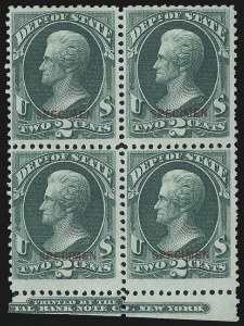 Sale 1017, Lot 990, Official Specimens and Officials Balance (OS)