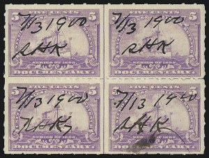 Sale 1019, Lot 1029, Revenues, incl. Battleship Documentary and Proprietary