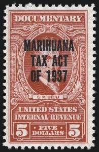 Sale 1019, Lot 1047, Revenues, Marihuana Tax Act