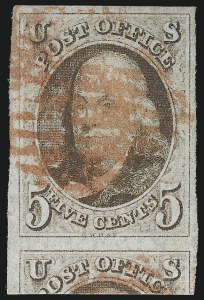 Sale 1019, Lot 305, 5c-10c 1847 Issue (Scott 1-2)