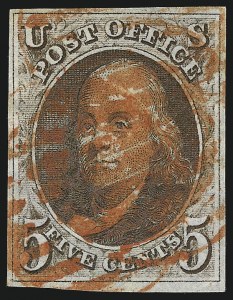 Sale 1019, Lot 310, 5c-10c 1847 Issue (Scott 1-2)