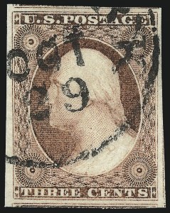 Sale Number 1019, Lot Number 347, 3c-12c 1851-56 Issue (Scott 10-17)