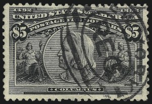Sale 1019, Lot 566, $1.00-$5.00 1893 Columbian Issue (Scott 241-245)