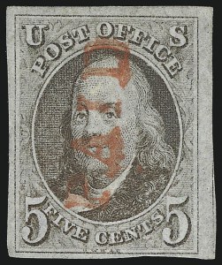 Sale 1024, Lot 11, 5c 1847 Issue Shades (Scott 1 shades)