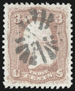 Sale 1024, Lot 142, 3c 1867 C Grill, 2c-3c 1868 D Grill (Scott 83-85)