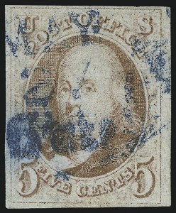 Sale 1024, Lot 15, 5c 1847 Issue Shades (Scott 1 shades)
