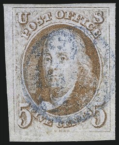 Sale 1024, Lot 16, 5c 1847 Issue Shades (Scott 1 shades)