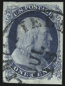 Sale Number 1024, Lot Number 19, 1c 1851-56 Issue (Scott 5-9)