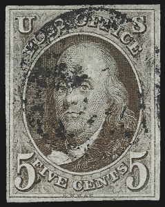 Sale 1024, Lot 7, 5c 1847 Issue Shades (Scott 1 shades)