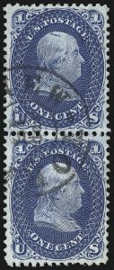 Sale 1024, Lot 95, 1c 1861-66 Issue (Scott 63)