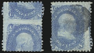 Sale 1024, Lot 98, 1c 1861-66 Issue (Scott 63)