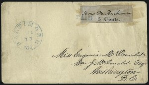 Sale 1025, Lot 14, Postmasters Provisionals: Baltimore Md.