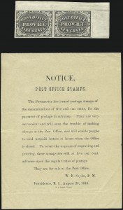 Sale 1025, Lot 26, Postmasters Provisionals: Providence R.I.