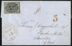 Sale 1025, Lot 29, Postmasters Provisionals: Providence R.I.