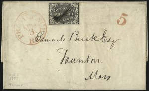 Sale 1025, Lot 30, Postmasters Provisionals: Providence R.I.